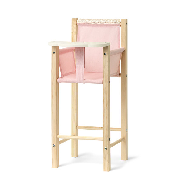 Houten Poppenstoel blank/roze
