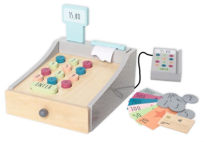 Speelkassa met accessoires en pinautomaat