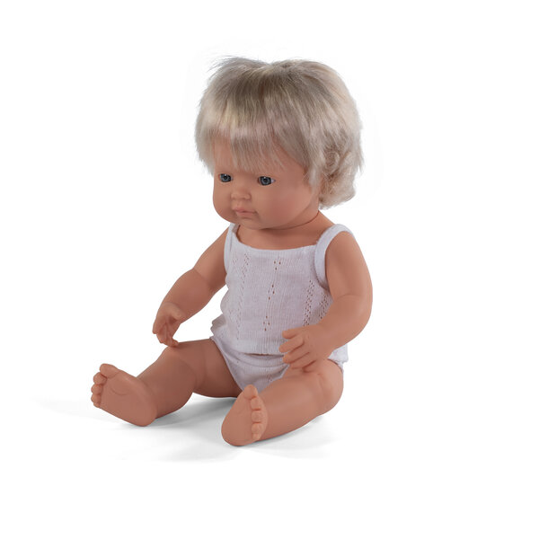 Blank babymeisje blond haar (38 cm)