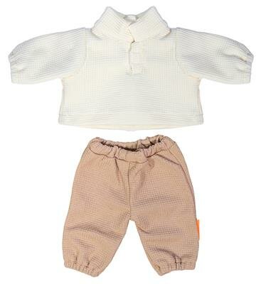 Poppenkleding Ecru/Beige &ndash; Sweater &amp; Broek 38 cm