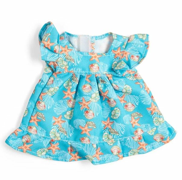 Kledingset 25 cm Blauwe jurk met witte schelpjes Small