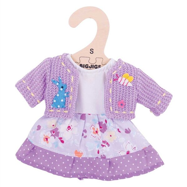 Kledingset 25 cm Lila jurk met vest Small