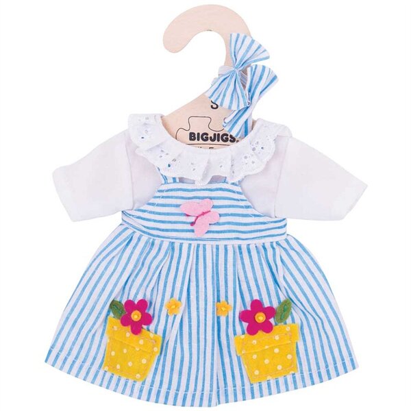 Kledingset 25 cm Blauwgestreepte jurk Small