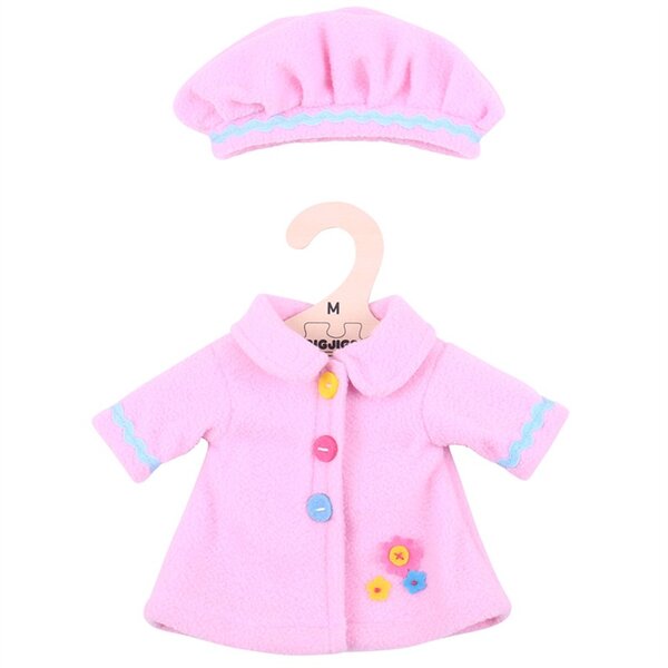 Kledingset 30 cm Roze jas met muts Medium