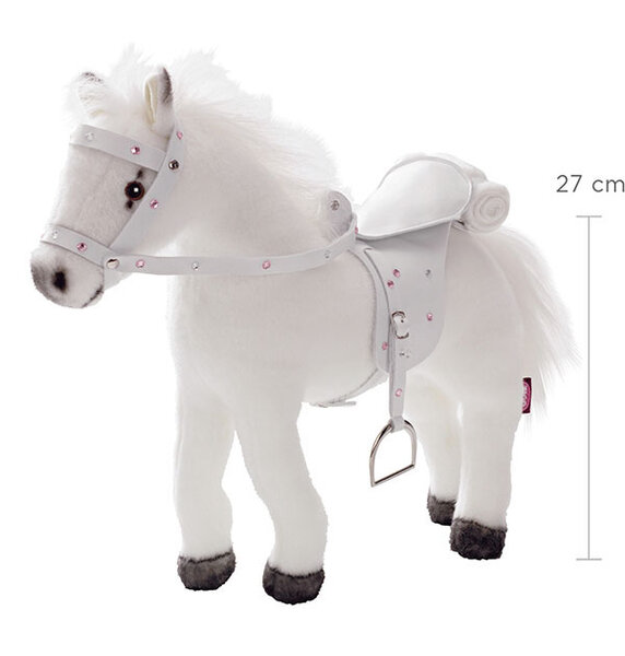 Kambaar paard wit met geluidchip (27 cm)