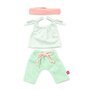 Kledingset groen/roze voor meisjes poppen 38 cm