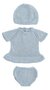 Gebreid kledij set  blauw voor poppen 40 cm (3 delig)