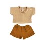 Poppenbroekje en Shirt Sam Caramel stripes (34-cm)