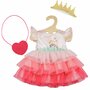 Jurk prinses Emily met kroon en tas (28-35 cm)