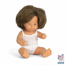 Blank babymeisje met het syndroom van Down (38 cm)