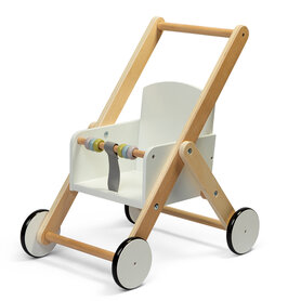 Houten wandelwagen wit/beuken