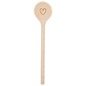 Houten kooklepel met hart