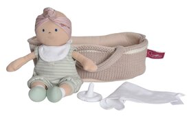 Wiegje met Lappenpop Baby Remi (23 cm)