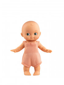 Mini Pancha pop met zalmrose romper (28 cm)