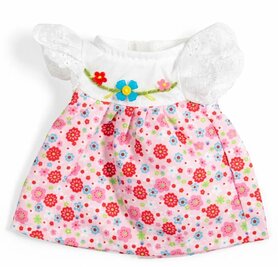 Kledingset 25 cm Roze jurk met kanten mouwtjes Small