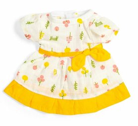 Kledingset 25 cm Patroonjurkje met Gele Rand Small