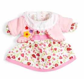 Kledingset 30 cm  Hartjes jurk met roze Cardigan Medium