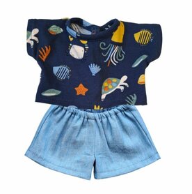 Poppenkledingset Sam ocean friends (34-cm)