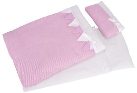 Poppenbeddengoed Koninklijk Roze (3 delig)