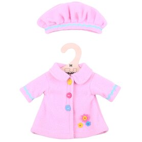 Kledingset 30 cm Roze jas met muts Medium