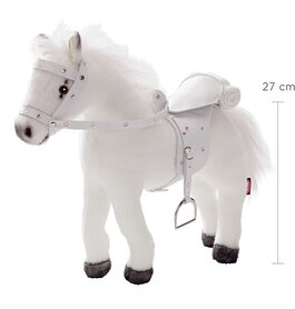 Kambaar paard wit met geluidchip (27 cm) XS/ XM/ XL