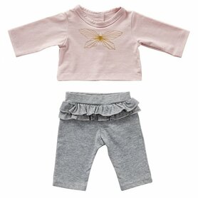 Grijs broekje met vlinder longsleeve shirt 45 cm