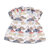 Poppenkleding jurk met wolkjes (36 cm)