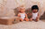 Blank babymeisje blond haar (38 cm)