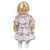 Poppenkleding jurk met wolkjes (36 cm)