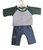 Poppen Jeansbroek en grijs/groen Shirt (34-cm)