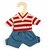 Kledingset 25 cm Denim Shorts en Rood Gestreepte Top  Small