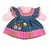 Kledingset 30 cm Denim jurk met Roze bies Medium
